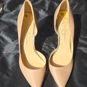 Jessica Simpson Blush Patent Pointed-Toe Pumps